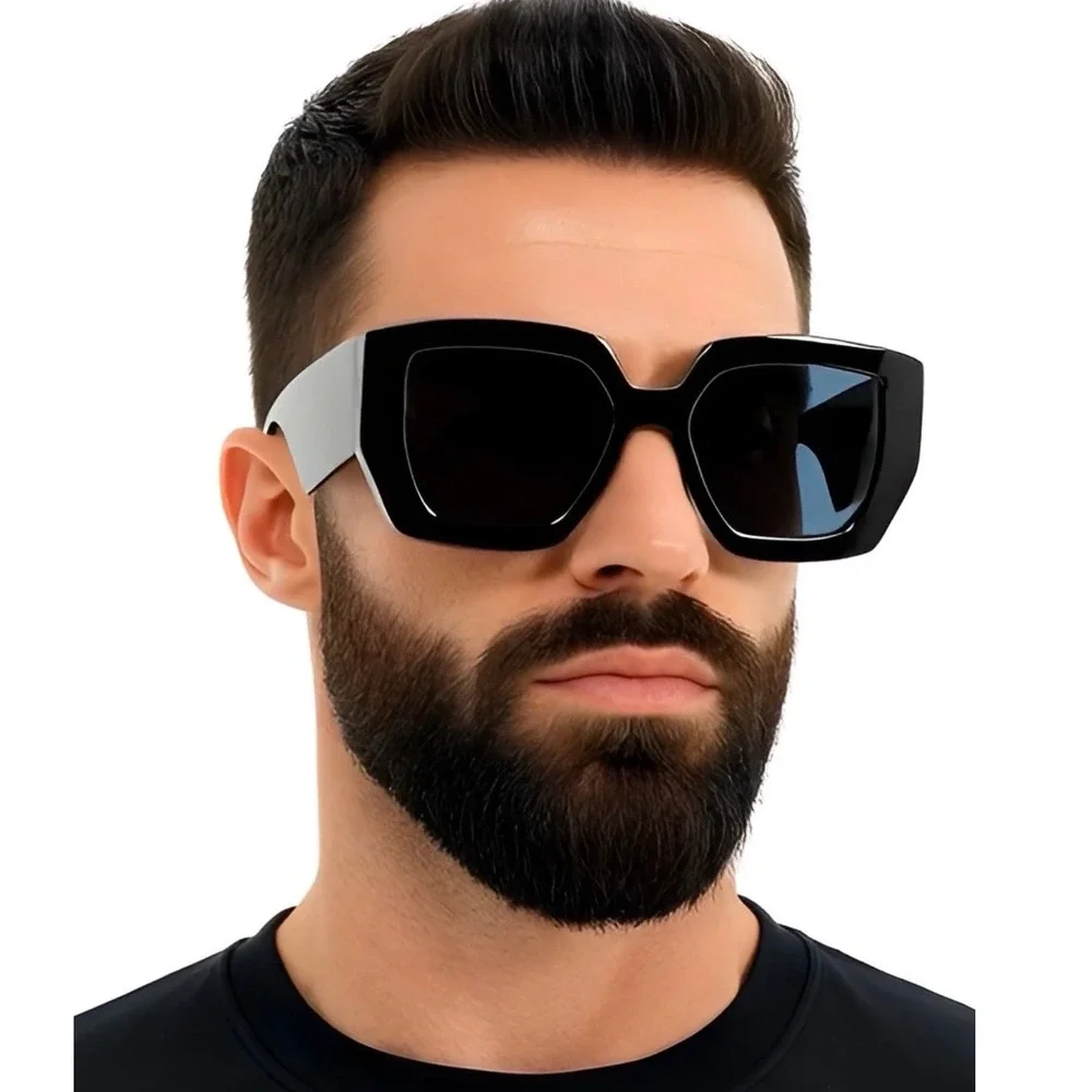 Oversized Black Square Sunglasses Men's Fashion Eyeglasses Hip‎ Hop Cholo Rapper